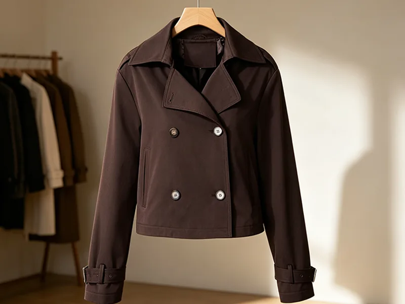 La selezione dei tessuti e il design dettagliato dei trench da donna.