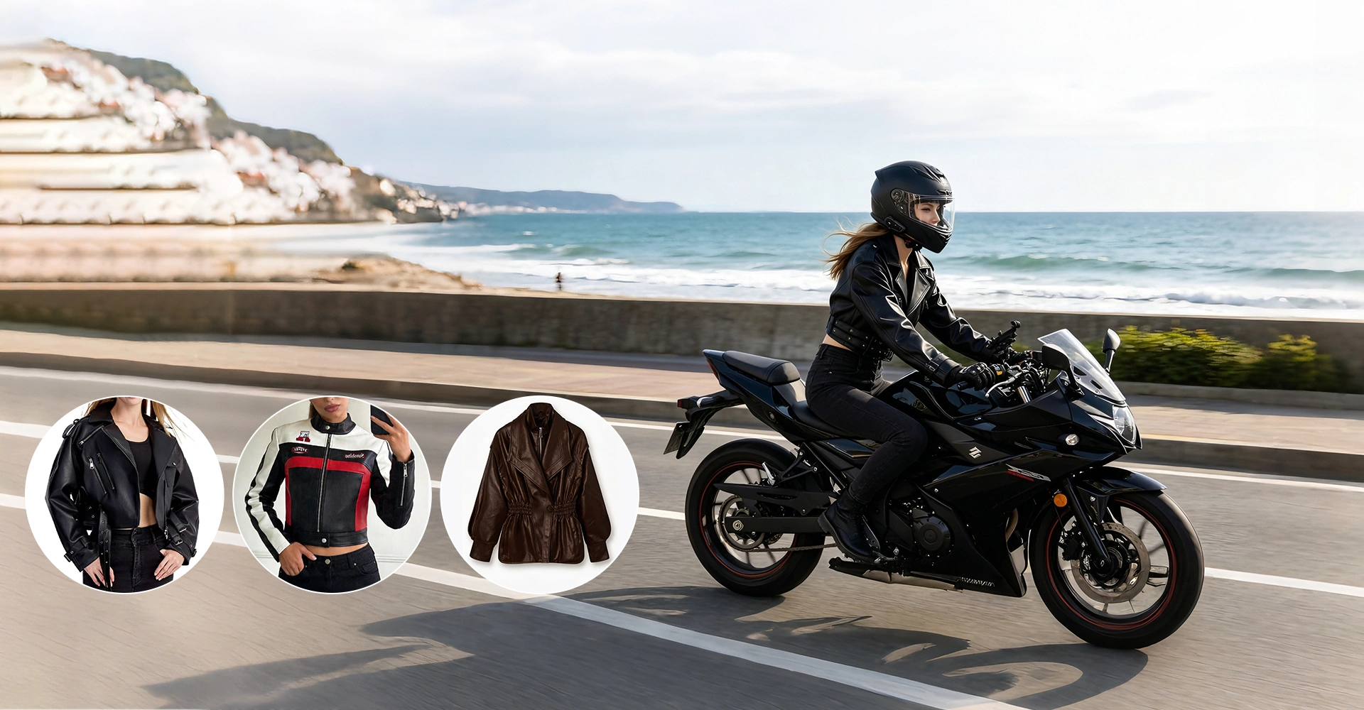 Produttore di giacche da motociclista in ecopelle corta