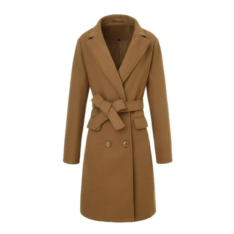 Trench lungo in lana doppiopetto vintage francese