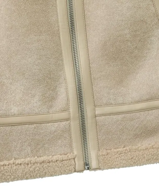 Zipper Stand Collar Heavyweight Sherpa Vest
