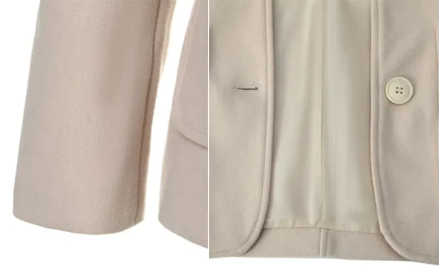 Pastel Colors Belted Slim Fit Office Woolen Trench Coat