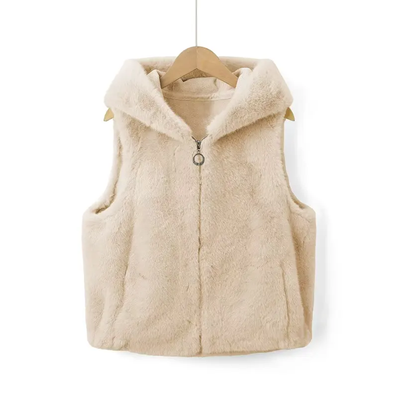 Multi-color Hooded Premium Soft Faux Fur Waistcoat