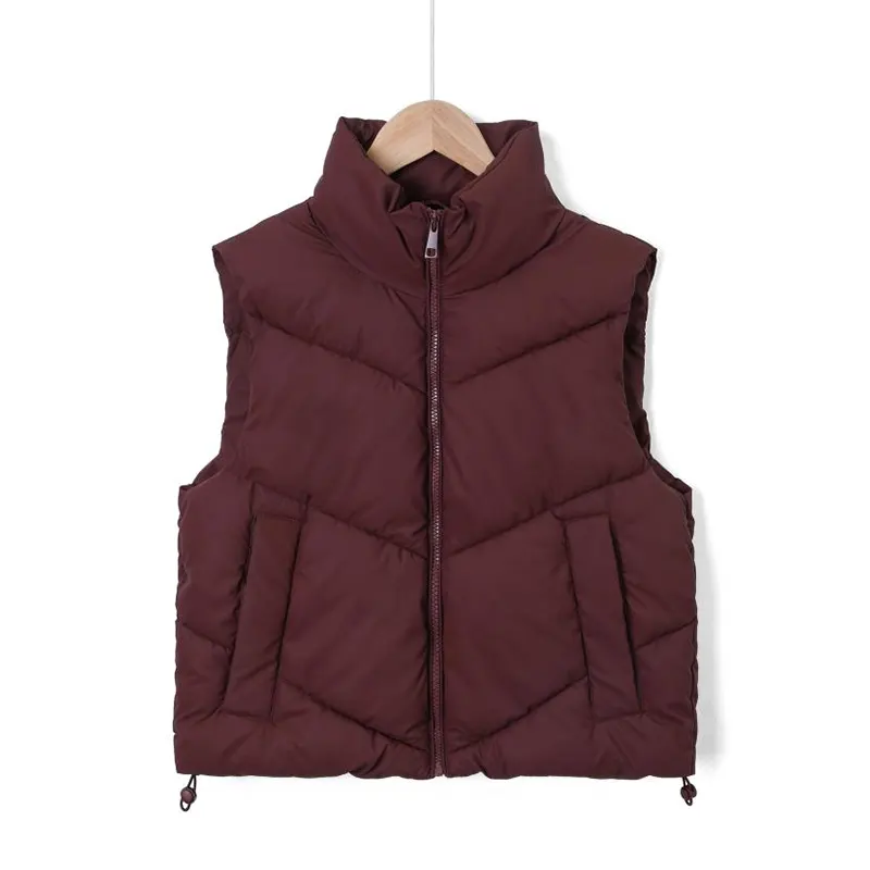 Gilet imbottito pratico antivento con coulisse e colletto rialzato